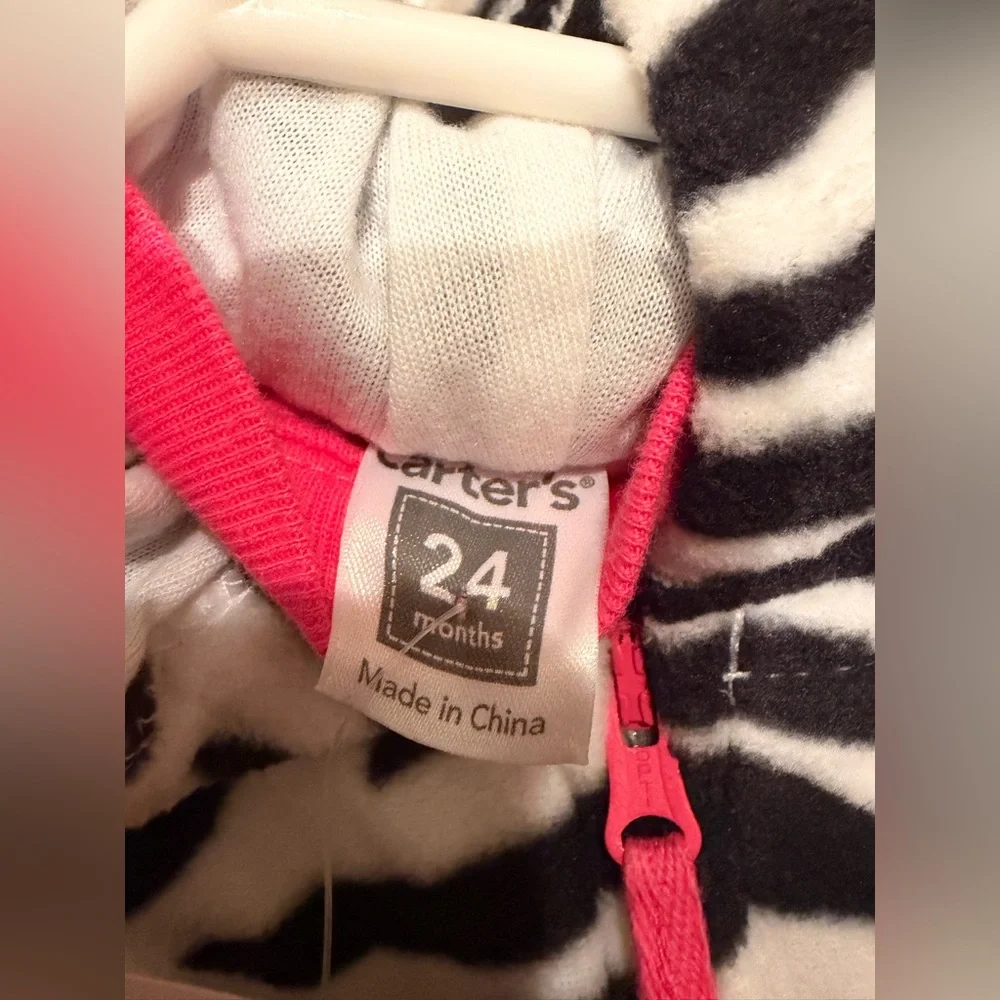 Carter's Zebra Print Outfit with Pink shirt and tights - Picture 3 of 3